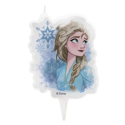 Immagine di dekora Elsa Candela di compleanno 2D per torte bambini, 7,5 cm, (specifico), Multicolore, 346228