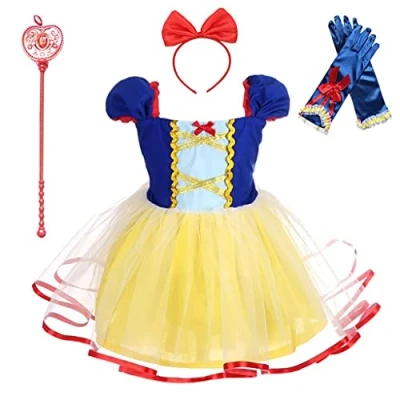 Immagine di Lito Angels costume da Principessa in bianco neve per bambine, di Halloween, festa compleanno, gonna tulle con accessori bambini 18 24 mesi 90
