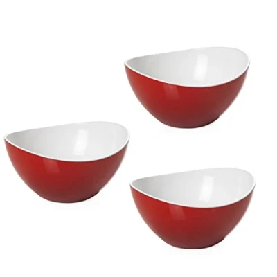 Immagine di Omada Design 3 Ciotole Piccole in Plastica Bicolore 30 cl, Infrangibili, Impilabili, Lavabili Lavastoviglie, Made Italy, Linea Trendy