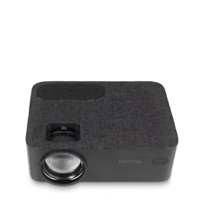 Immagine di PRIXTON Videoproiettore Portatile Lumière LED Full HD 5.000 Lumen Connessione HDMI, USB, MicroSD, AUX IN, AV IN Altoparlanti integrati Telecomando incluso Colore Nero