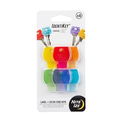 Immagine di Nite Ize IdentiKey Confezione da 6 custodie per chiavi identificative con codice colore, colori assortiti