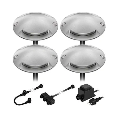 Immagine di ledscom.de Lampada da terra a LED Bunda, 2 luci, per esterni, passabile, bianco caldo, set di 4