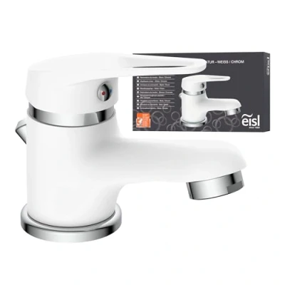 Immagine di EISL NI075SCR W Rubinetto del Bagno, Miscelatore Speed per lavabo Bianco, B x H T ca. 49 95 129 mm