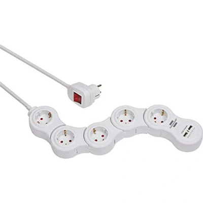 Immagine di Brennenstuhl 1155350210 Multipresa con interruttore 5 scomparti Bianco Schuko 1 pz.