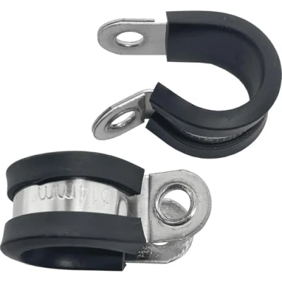 Immagine di Lumonic 5x fascette per tubi da 14mm con inserto in gomma acciaio inox V2A I cavi avvitare fascetta 14mm, t