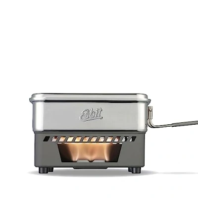 Immagine di Esbit Set di cottura a combustibile secco fornello da campeggio 1100 ml in acciaio inox con coperchio sospensione fornelli