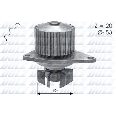 Immagine di DOLZ C110 Pompa acqua 20 con puleggia CITROËN: C3 II, I Hatchback, Nemo Van, PEUGEOT: 206 207 106 II Hatchback