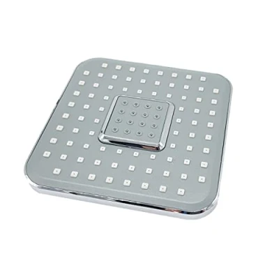 Immagine di ZENZERO® SOFFIONE DOCCIA in plastica con finitura cromata QUADRATO 15x15 (cm) Attacco 1/2&quot; doppio getto Pezzi 1