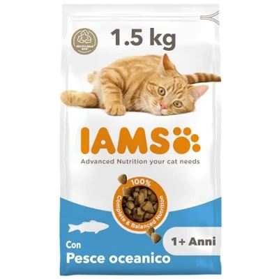 Immagine di IAMS Cibo secco con pesce oceanico per gatti da 1+ , 1,5 kg