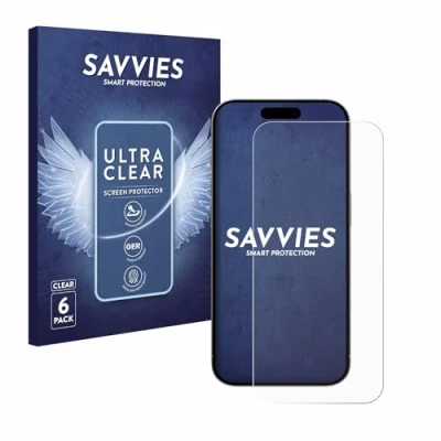 Immagine di savvies (6 Pezzi Pellicola Protettiva per Apple iPhone 15 Pro Protezione Schermo Trasparente