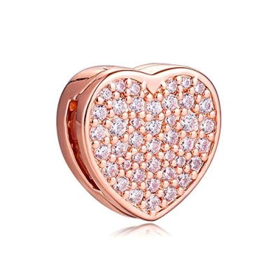 Immagine di PANDOCCI 2020 Regalo di San Valentino Riflessioni Rose Pavimenta Clip Perline Argento 925 Fai da Te Adatto per bracciali Pandora Originali Gioielli Moda con ciondoli (Rose Gold)