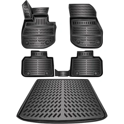 Immagine di ELMASLINE Set di tappetini in gomma 3D e vasca per bagagliaio BMW IX1 2022 2024 (U11 BEV). Accessori tappetini, bagagliaio, si adattano solo versione elettrica