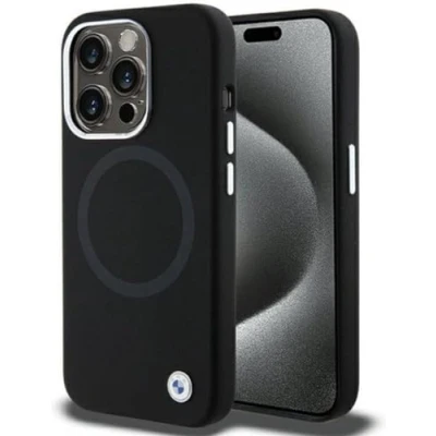 Immagine di CG MOBILE BMW BMHMP15XSILBK2 Custodia in silicone liquido per iPhone 15 Pro Max da 6,7&quot;, colore: Nero