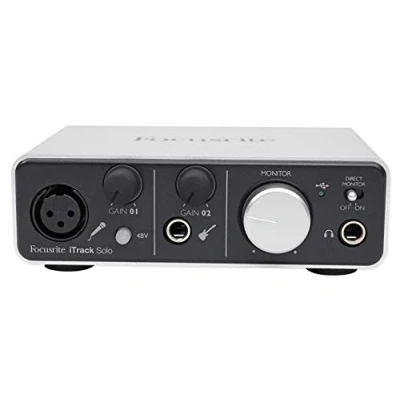 Immagine di Focusrite iTrack Solo, Interfaccia audio per Mac, PC e iPad USB registrare, riprodurre in streaming creare podcast, con cavo XLR, ingresso di linea software professionale inclusi