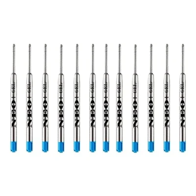 Immagine di Ricariche penna metallo GEL a sfera di qualità, economiche ma lunga durata, 12 pezzi, punta fine 0.5 mm. Compatibile con la Parker. Ricarica G2 Style (12 x INCHIOSTRO BLU)