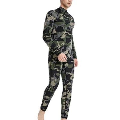 Immagine di MeetHoo Biancheria Intima Termica Uomo Traspirante Asciugatura Rapida Termico Set Collo Alto Maglia Termici Pantaloni Base Layer per Sci Ciclismo Corsa Allenamento