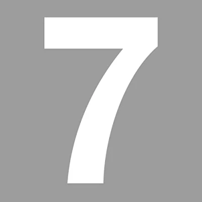 Immagine di Adesivo con numero 7 di colore bianco, altezza 10 cm, casa autoadesivo, da incollare, per esterni, cassetta delle lettere, porta I resistente alle intemperie, kfz_674_7