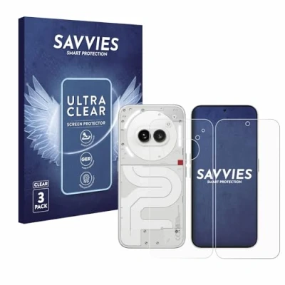 Immagine di savvies (6 Pezzi Pellicola Protettiva per Nothing Phone (2a) (Fronte+Retro) Protezione Schermo Trasparente