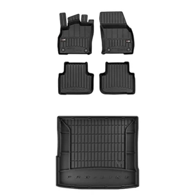 Immagine di FROGUM ProLine 3D Esclusivi Tappetini auto in gomma e vasca baule bagagliaio su misura per Audi Q3 II dal 2018, Sportback 2019 I bordi più alti