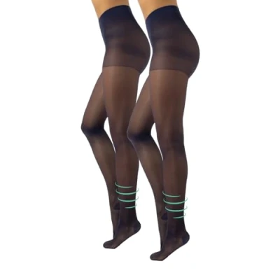 Immagine di CALZITALY Collant Riposante, Compressione Forte 10mm/Hg, 70 DEN, S, M, L, XL, XXL, 3XL, 4XL, Made in Italy (XL, 2 X Blu)