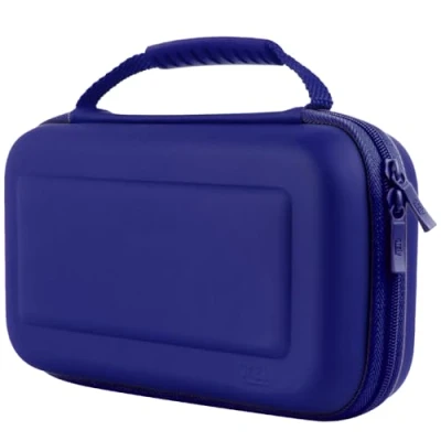 Immagine di Orzly Custodia da Trasporto Compatibile con Nintendo Switch e New Console OLED Blu Protettiva Viaggio Portatile Rigida a Conchiglia Tasche per Accessori gioch