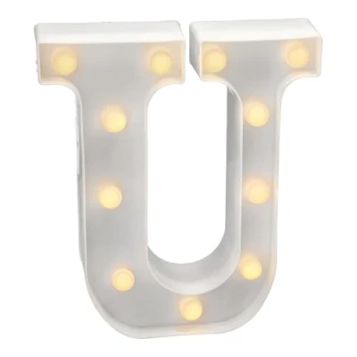 Immagine di JANDEI Lettere LED, Numeri Luminosi, Figura a Cuore, 22cm, con Luce Calda per Decorazione e Atmosfera, Luci Notturne Scrivania, Compleanni, Matrimoni, Vetrine. Funzionano batterie AA (U)