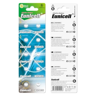 Immagine di 10 x AG1 Eunicell Alkaline button Cell Batteries G1 LR60 LR621