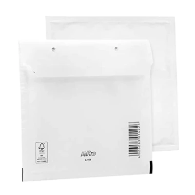 Immagine di Bantex Set di 100 buste imbottite per spedizioni CD (175 x 200 mm), colore bianco, imbottite, con chiusura autoadesiva
