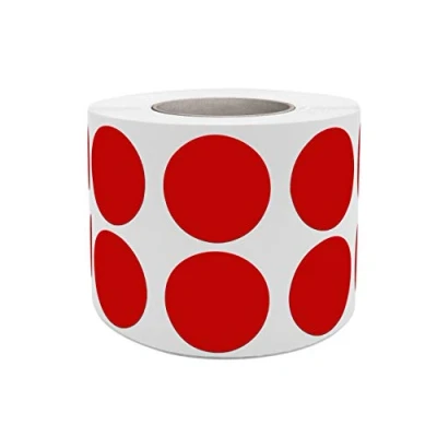Immagine di Royal Green Adesivi Rotondi Multiuso Colore Rosso 19mm Etichette Colorate Scrivibili da 1,9cm in Rotolo Confezione Nastro 1050 Pezzi
