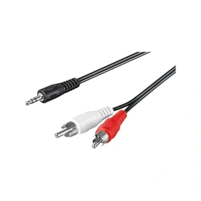 Immagine di Goobay 50018 Adattatore Cavo Audio AUX, Jack da 3.5mm a Connettore RCA Stereo, Nero, 1.5m Lunghezza del