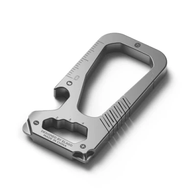 Immagine di Elago Titanium EDC Carabiner Portachiave Keychain Con Cacciavite, Testa Piatta, Chiave Esagonale, Righello, Apribottiglie, Multifunzionale, Durevole, Leggero, Forte