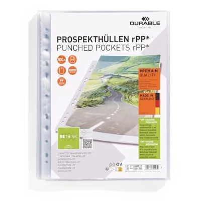 Immagine di Busta Durable PREMIUM A4 1 x DIN PP Trasparente 268519 100 pz.