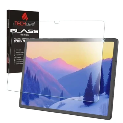 Immagine di TECHGEAR Vetro Temperato Compatibile con Samsung Galaxy Tab S8 Plus 12.4&quot; (SM X800 / SM X806) Autentica Pellicola Protecttiva in [Durezza 9H] [Resistente ai graffi] [Ultra Chiaro]