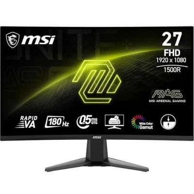 Immagine di MSI MAG 27C6F Monitor Gaming Curvo 27&quot; FHD (1920 x 1080), 180Hz/0,5 ms, pannello VA 1500R Adaptive Sync, connettività DisplayPort 1.2a, HDMI