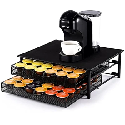Immagine di SYSYLY Cassetto Porta Cialde per Dolce Gusto,Portacapsule Gusto, contenitore capsule a 2 strato, conservare 72 capsule, supporto macchina da caffè e la casa, l&#039;ufficio.