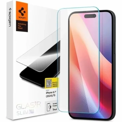 Immagine di Spigen Glas.TR Slim iPhone 15/16 AGL06910 szkło hartowane (1 Pezzo/i, Apple 15, 16), Pellicola protettiva smartphone, Trasparente