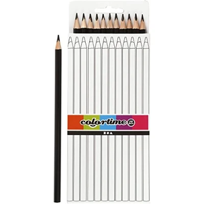 Immagine di Matite colorate Colortime, nero, mina: 3 mm, L: 17 cm, base, 12pz