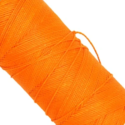 Immagine di Linhasita, rocchetto di filo cerato, Linhasita 100 g, 170 m, 1 mm spessore, in poliestere, macramè, 30 colori. metros / gr Arancione fluorescente