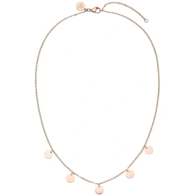 Immagine di Purelei® Collana Kalea, da donna in acciaio inossidabile, Catenina resistente all&#039;acqua con 5 pendenti a moneta, Lunghezza regolabile 40 45 cm, Regalo per (Oro rosa)