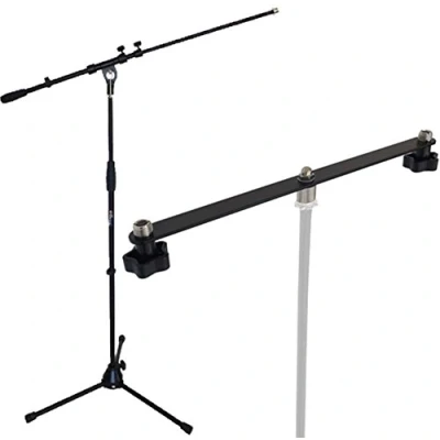Immagine di Keepdrum Supporto per microfono MS106BK + STB01 Stereo Schiene Black