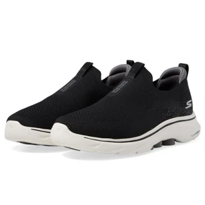 Immagine di Skechers Go Walk 7, Sneaker Uomo, Tessuto Nero E Carbone, 46 EU