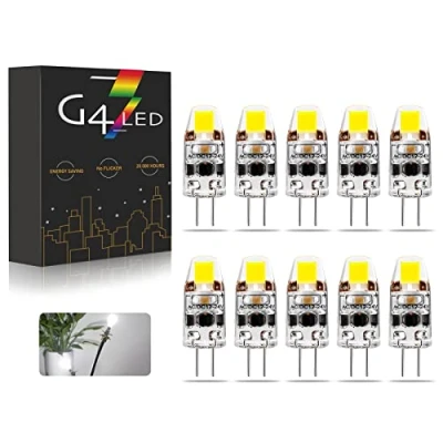 Immagine di Lampadine G4 LED, AC/DC 12 24V 2W Dimmerabili LED Bianco freddo 6000K 180LM, Equivalente per Alogene Da 20W, Non Sfarfallanti, 10 Pezzi