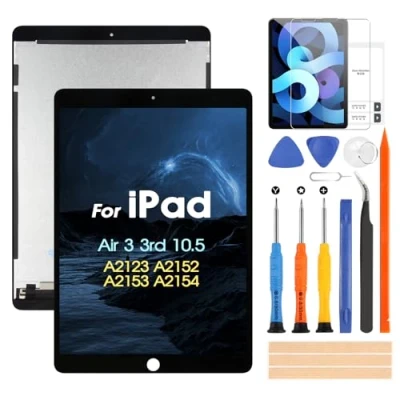Immagine di ARSSLY LCD Display per iPad Air 3 2019 10,5 Schermo A2153 A2123 A2152 Digitazer Touch Sostituzione Assembly con Strumenti（Nero）