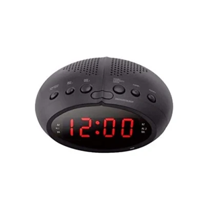 Immagine di DISCORAMA RADIO SVEGLIA DIGITALE CON DISPLAY LED, RADIOSVEGLIA FM ALLARME FUNZIONE SNOOZE, DA COMODINO