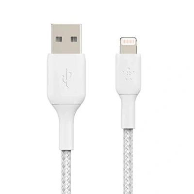 Immagine di Belkin Boost Charge Lightning Braided Cable 0,15 Meter Bianco