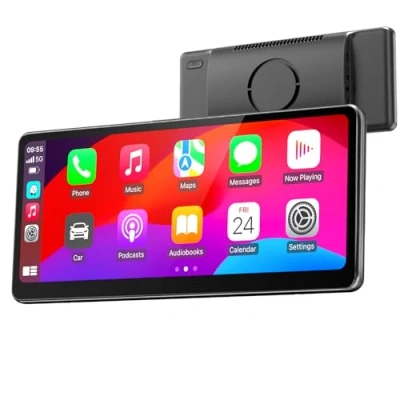Immagine di MINIX 60fps stereo per auto wireless portatile, 8,9 pollici HD Touchscreen compatibile con Apple CarPlay e Android Ricevitore Bluetooth, AUX/FM, Googel, Siri tutti i veico