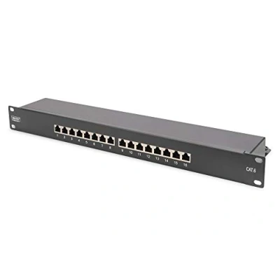 Immagine di Digitus Patch Panel 16 Porte Patchpanel di rete 483 mm (19) CAT 6 1 U Nero