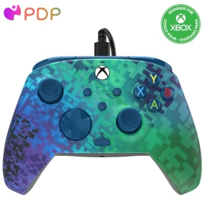 Immagine di PDP REMATCH Xbox WIRED Controller GLITCH GREEN for Series XS, One, Officially Licensed