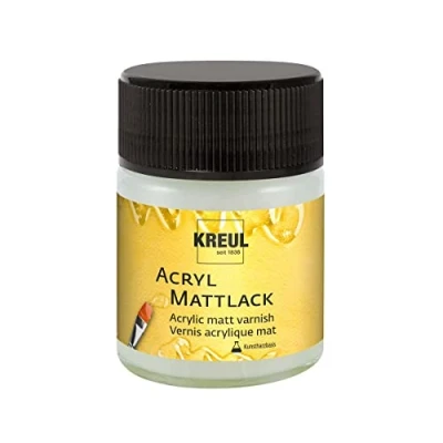Immagine di Kreul 79409 Vernice acrilica Opaca su Base di Resina Sintetica, Vetro da 50 ml, Trasparente Opaca, Protettiva e Finitura per Dipinti Completamente essiccati, Uso Interno ed Esterno