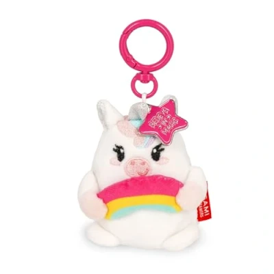 Immagine di Legami Portachiavi Super Soft! a Tema Unicorn, di Peluche, Ciondolo con Messaggio Inciso e Moschettone in Zinco, 7x11 cm